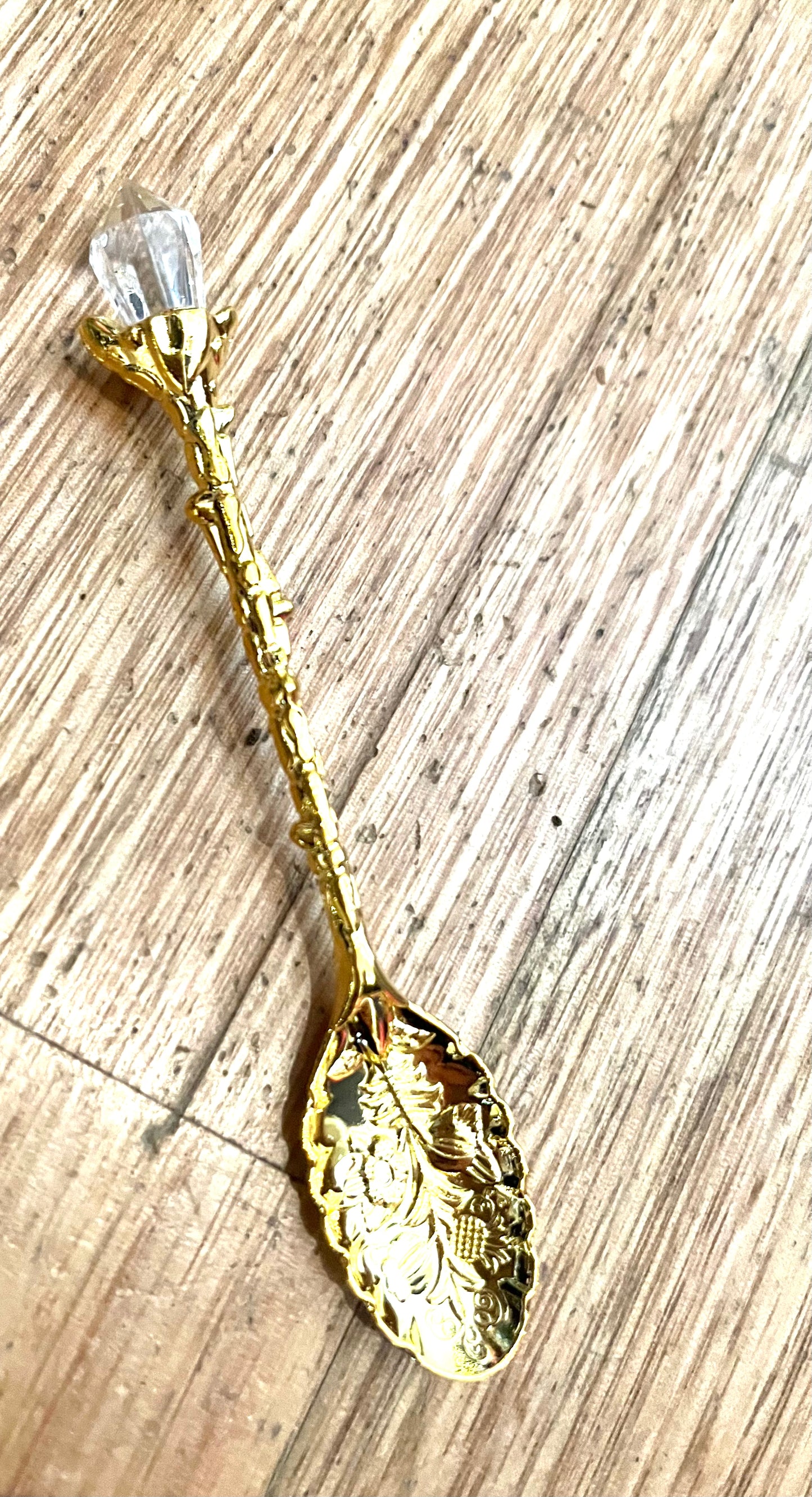 Fairy Spoons- Gold with Crystal Tops