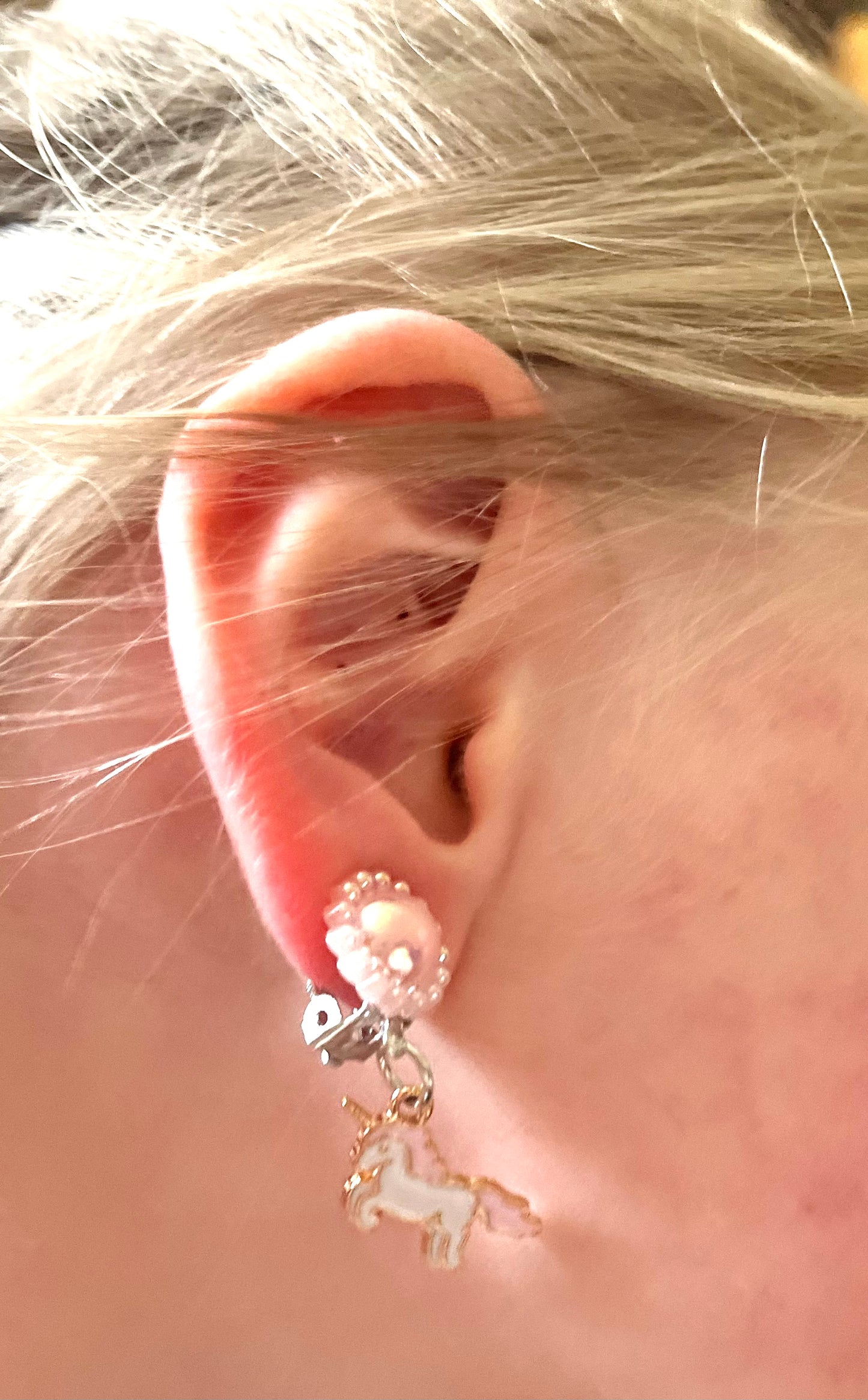 Unicorn Clip On Earrings