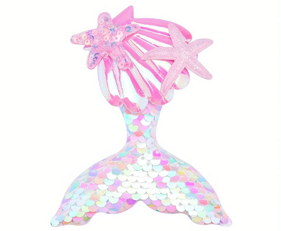 Sequin Shell Starfish Hair Clip