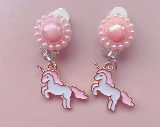 Unicorn Clip On Earrings