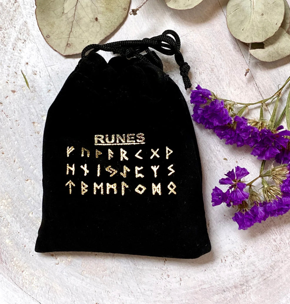 Runes with Velvet Carry Bag